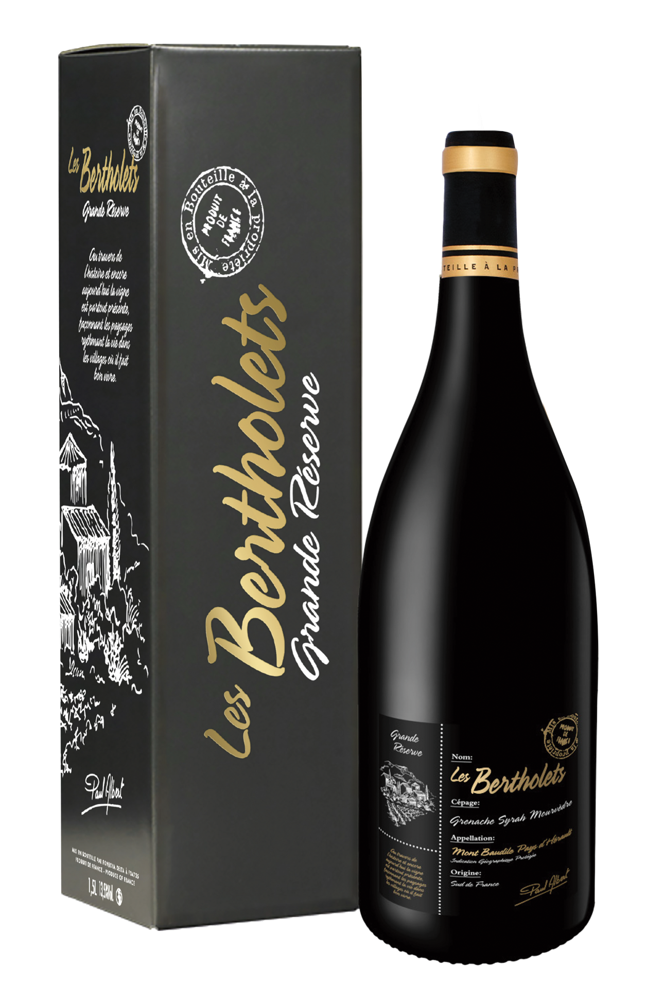 Les Bertholets GSM Grande Réserve magnum in geschenkverpakking
